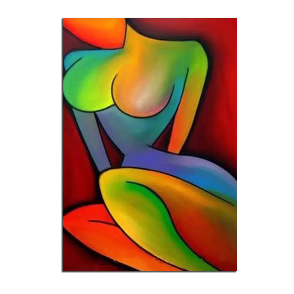 Top Skill Handmade Modern Abstract Portrait Beautiful Colorful Sexy Nu –  10th Street Décor